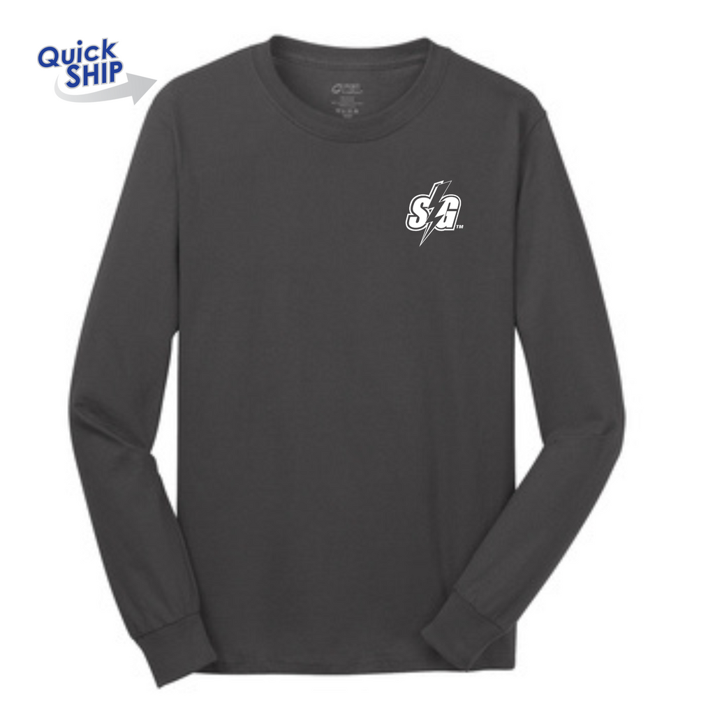 Unisex Quick Ship Long Sleeve Crew T-Shirts - Charcoal