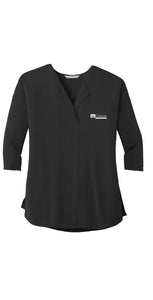 Ladies Port Authority 3/4-Sleeve Soft Split Neck Top